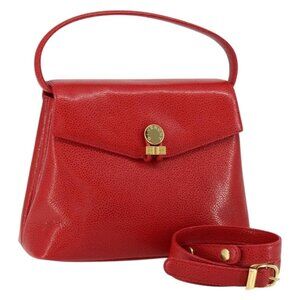 Authentic GIVENCHY Shoulder Bag Leather Embossed 2way Black